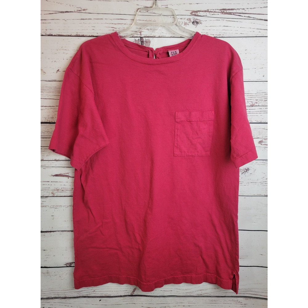 Vintage Gap Pink Single Stitch Top Pocket Short‎ Sleeve Top Women's Size Medium